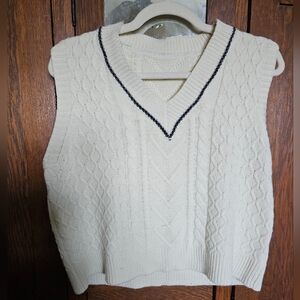 Gender Neutral Cableknit Sweater Vest